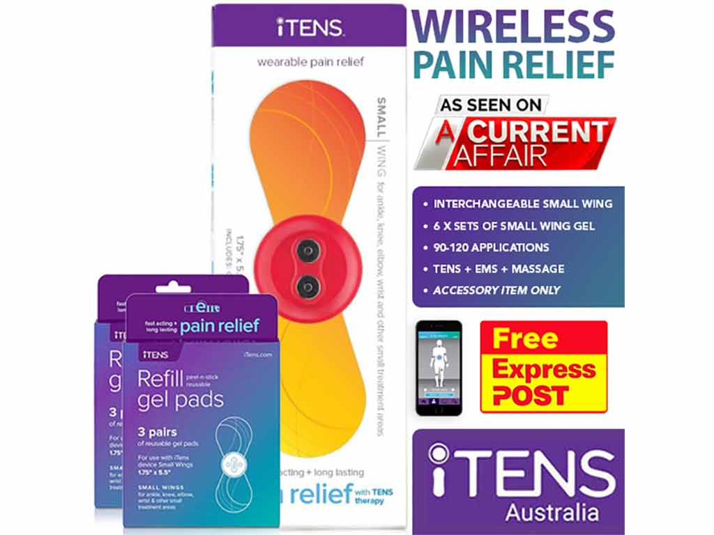 Wireless TENS machine with two packs of refill gel pads