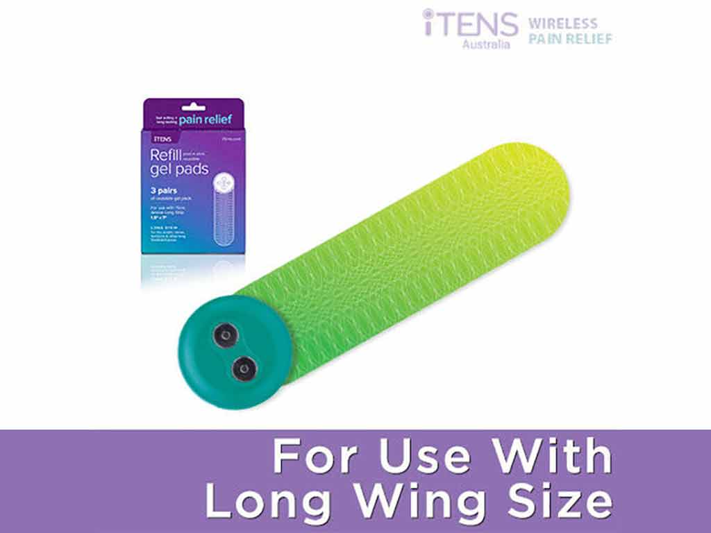 The iTENS Long Wings and gel pads