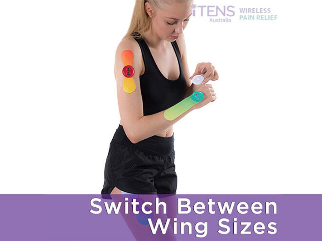 A woman switching wing sizes to conform with the needs