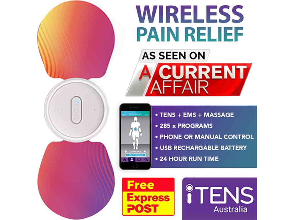 The iTENS wireless TENS machine in small wings